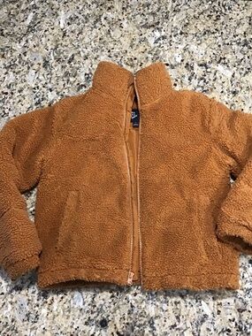 Art Class Vibrant Orange Sherpa Jacket